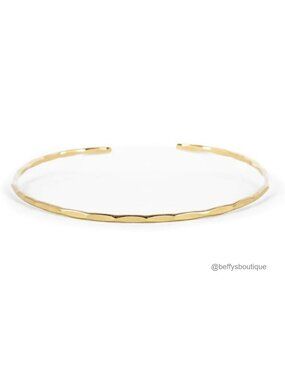 Hammered Cuff Bracelet 14K Gold Filled Stacking Bangle for Women
